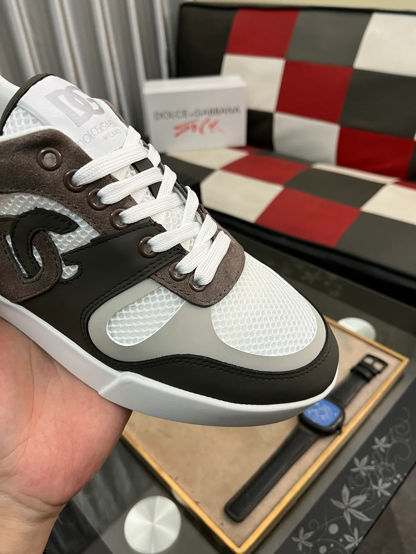 Men's shoes 💰440⌚️⌚️【DG～】Men's casual shoes are on sale at the same time 🔶🔷🔜The upper is made of cowhide stitching fabric ➕Mesh lining, comfortable and breathable, sole: original comfortable and wear-resistant outsole, ⚠️The real thing📱Photographed🎬The real thing is better📢📢📢Number: 35-46